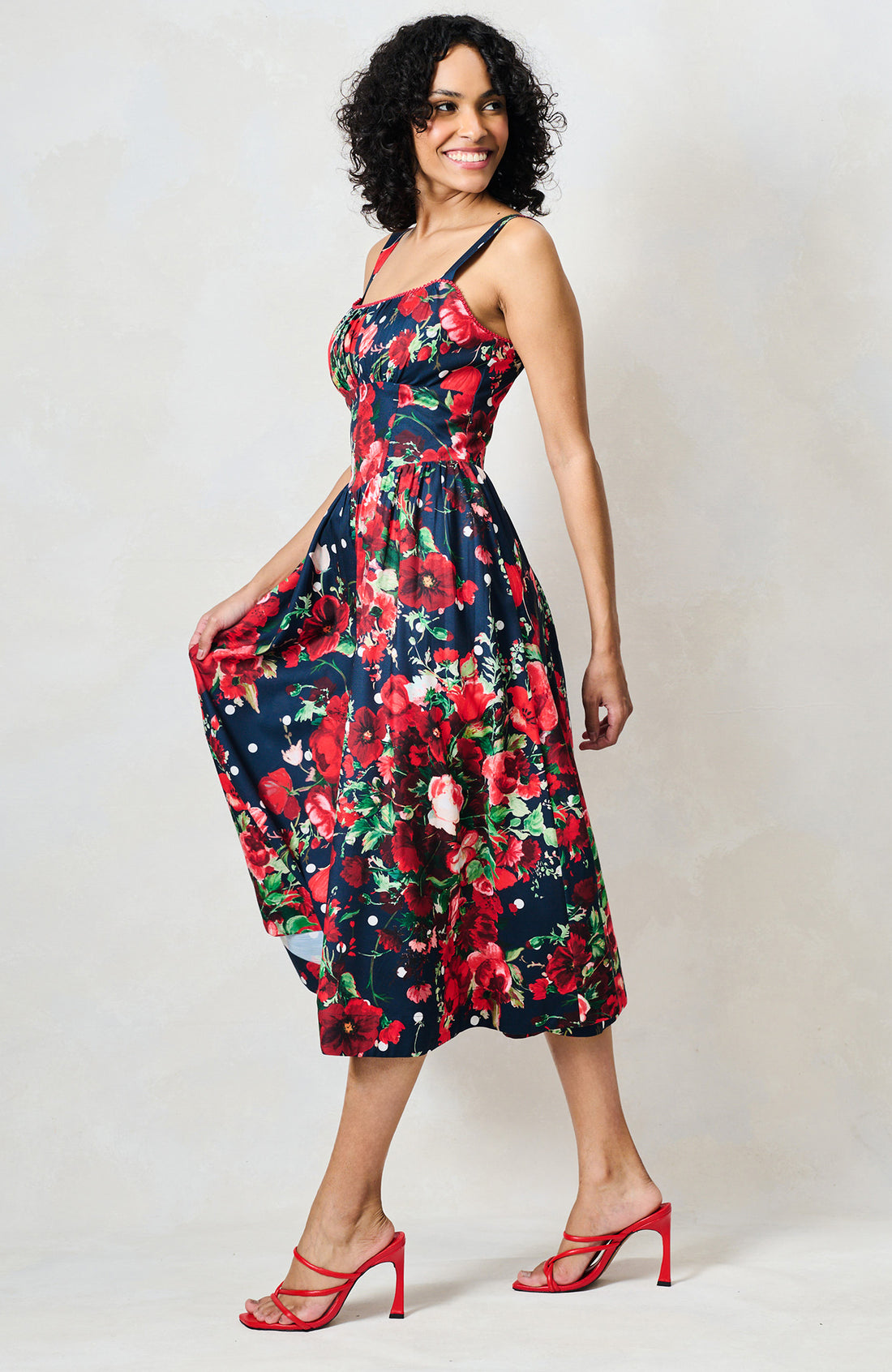 Hope & Ivy- The Leona Strappy Polkadot Dress