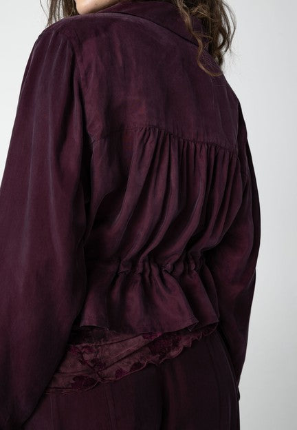 Coster Copenhagen Shirt With Drawstring in Bordeaux