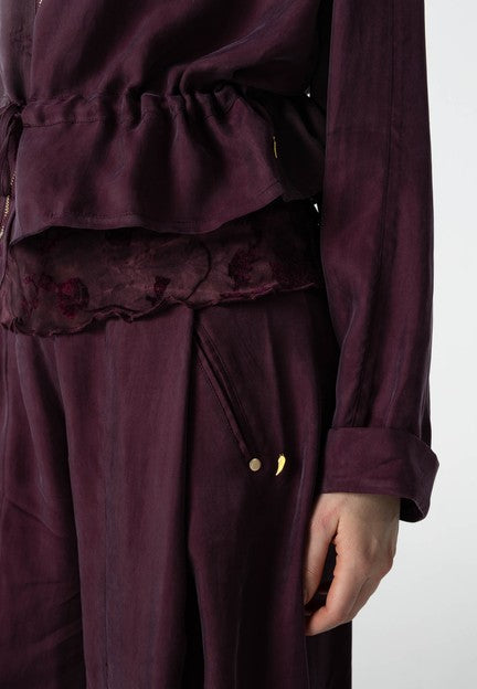 Coster Copenhagen Anna Fit Wide Dress Pant in Bordeaux