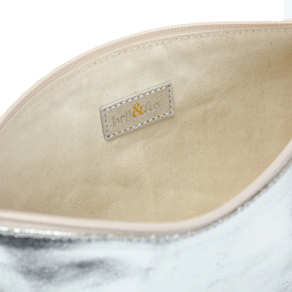 Bell & Fox Lily Pouch in Silver Foil Canvas