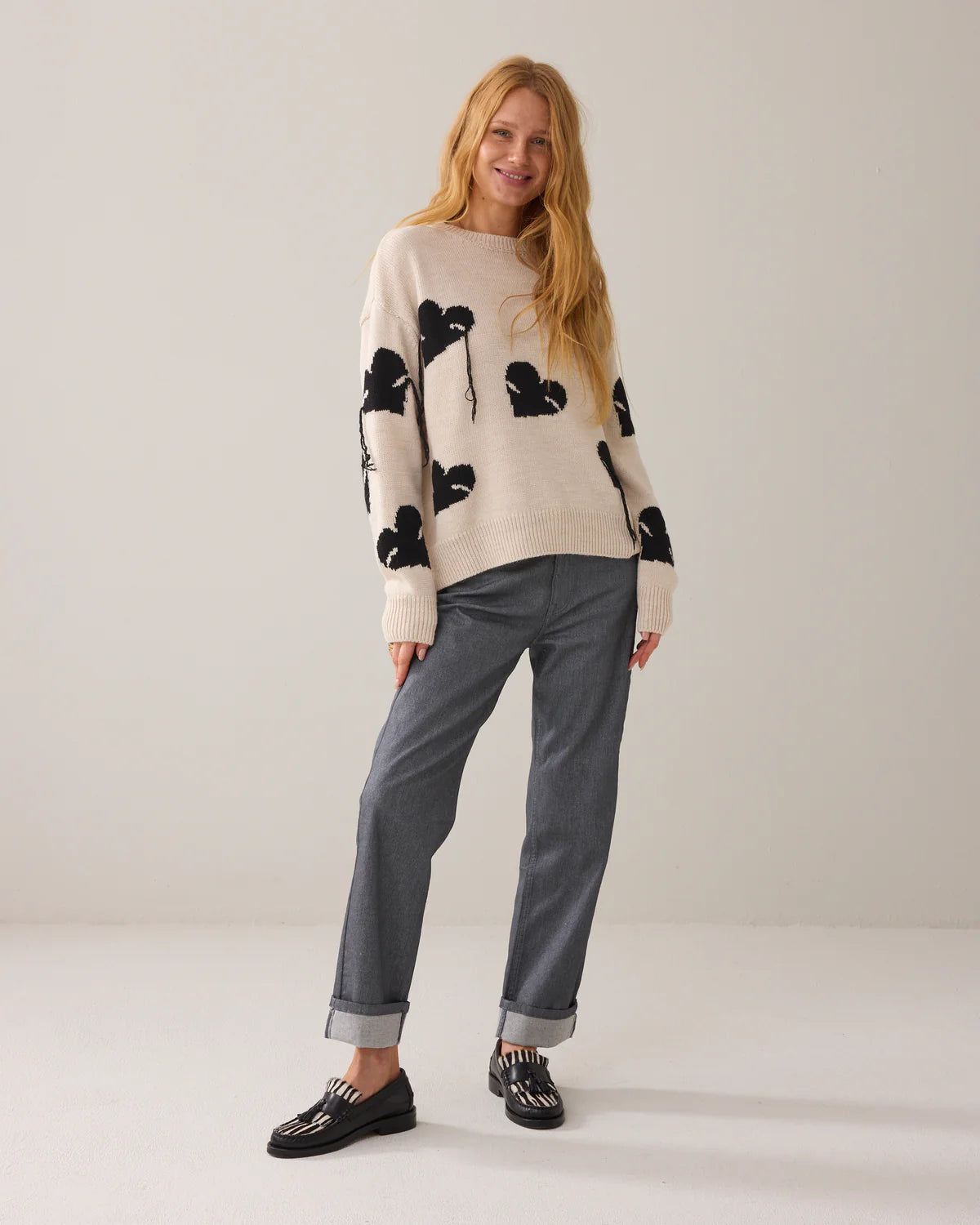 Summum Woman Sweater Instarsia Knit in Ivory - 7s7960-70052