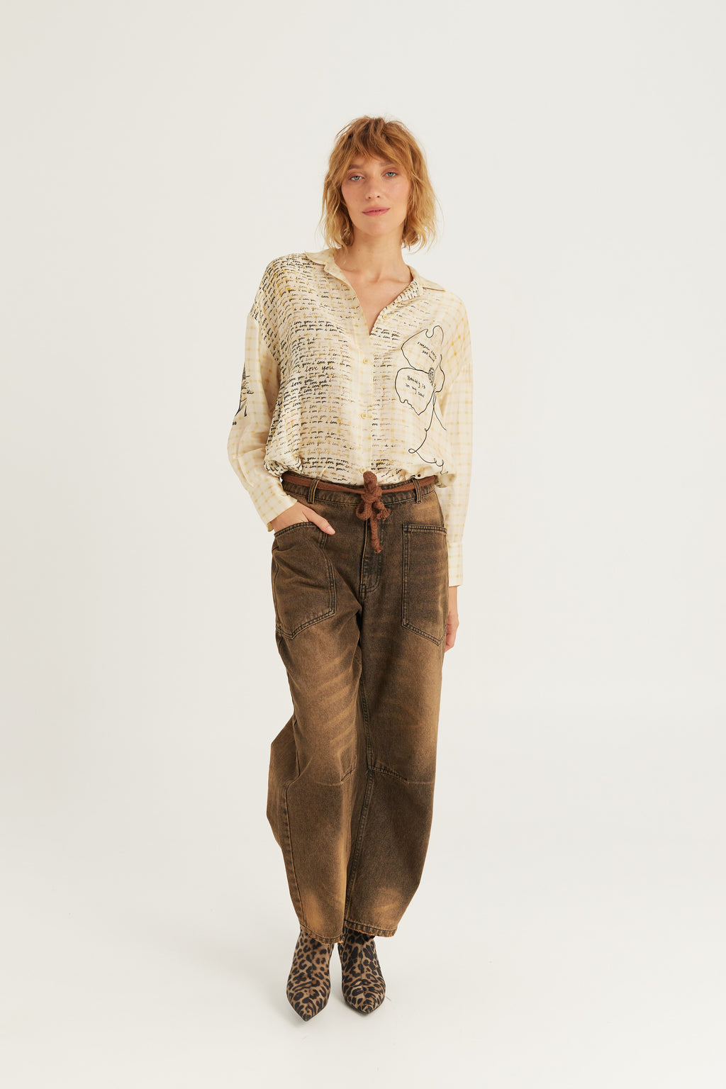 Me369 Parker Collar Shirt in Noir Muse