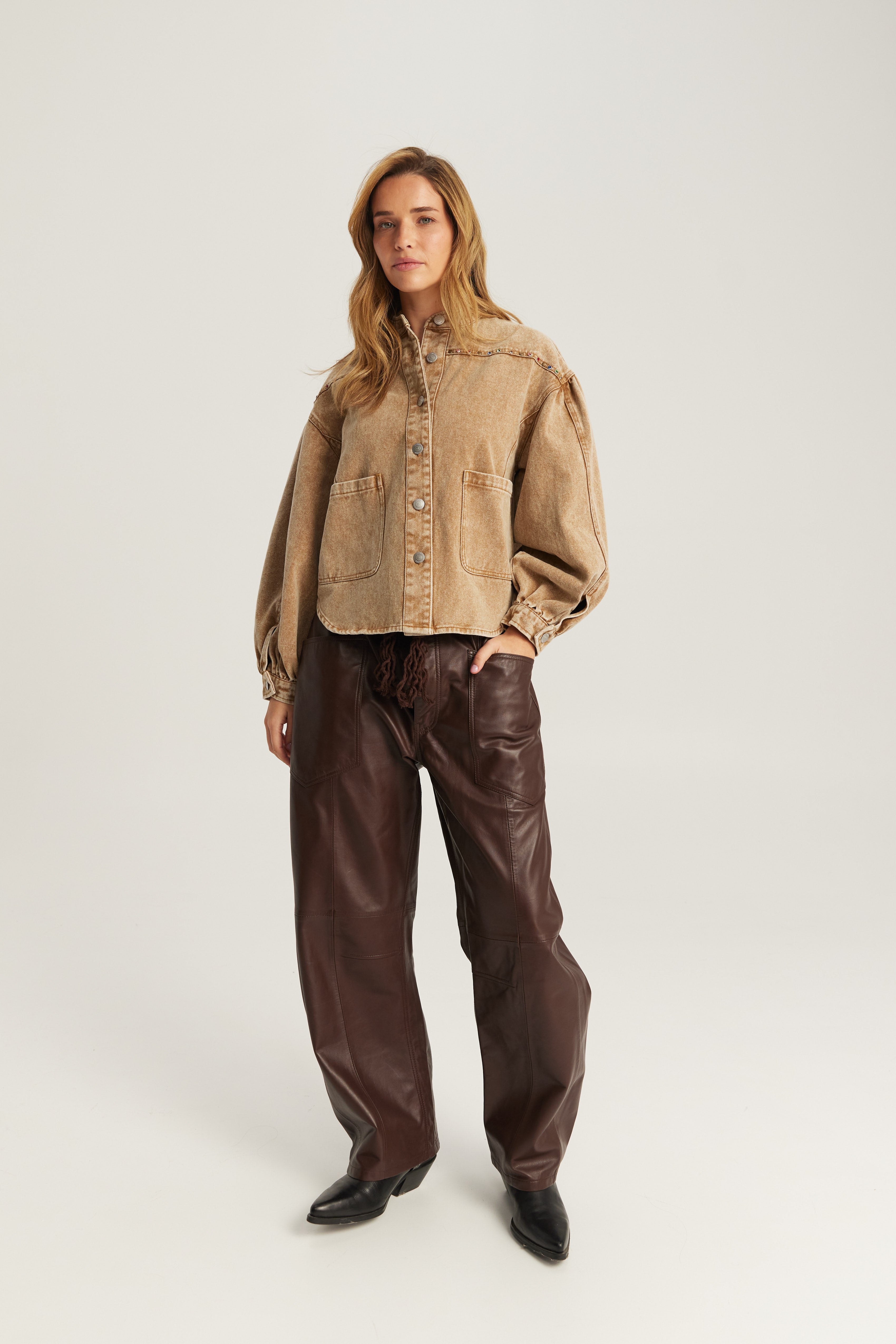 Me369 Roux Drill Rivet Jacket in Mustard