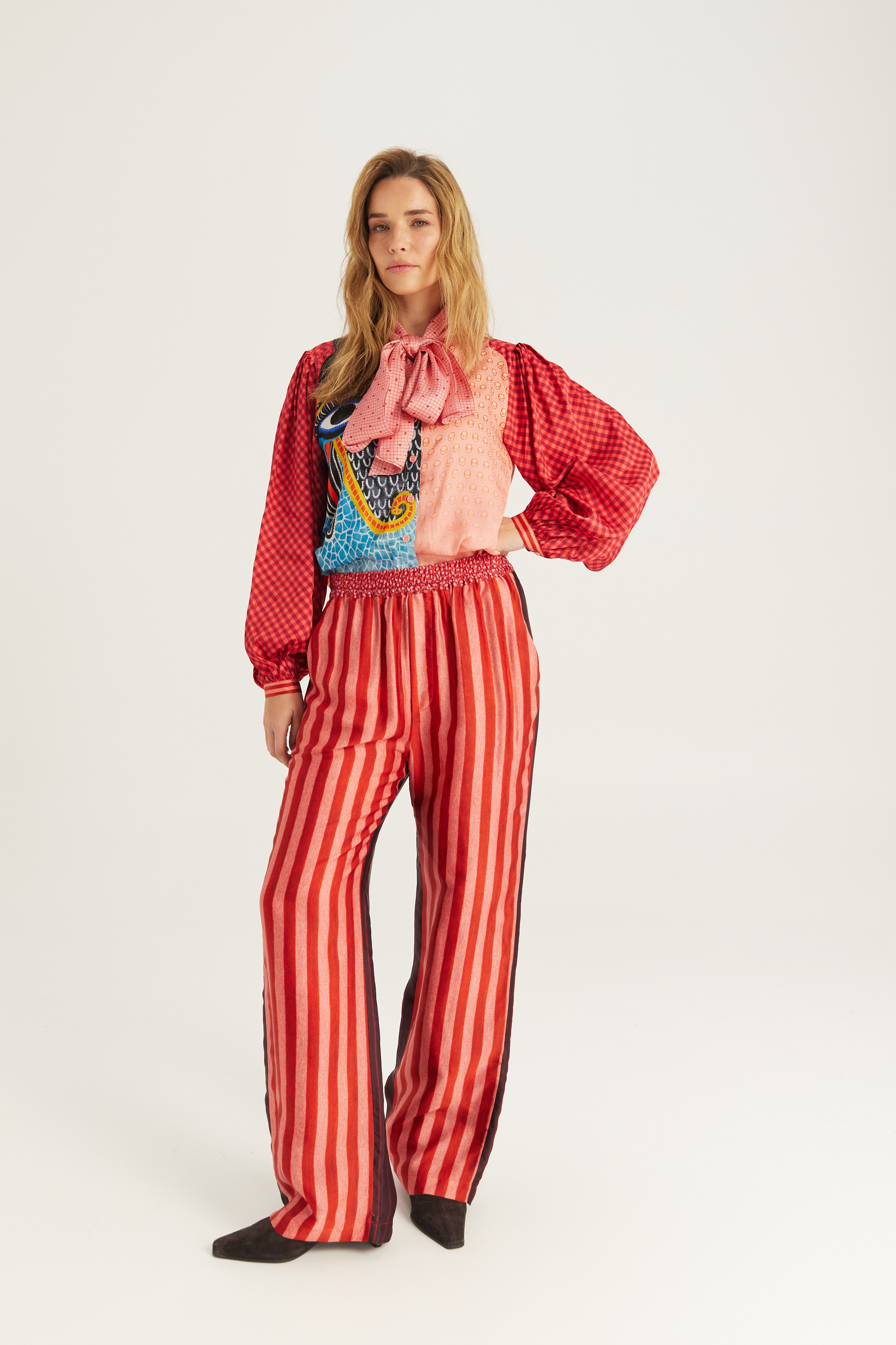 Me369 Bailey Straight Leg Track Pants in Red Aura