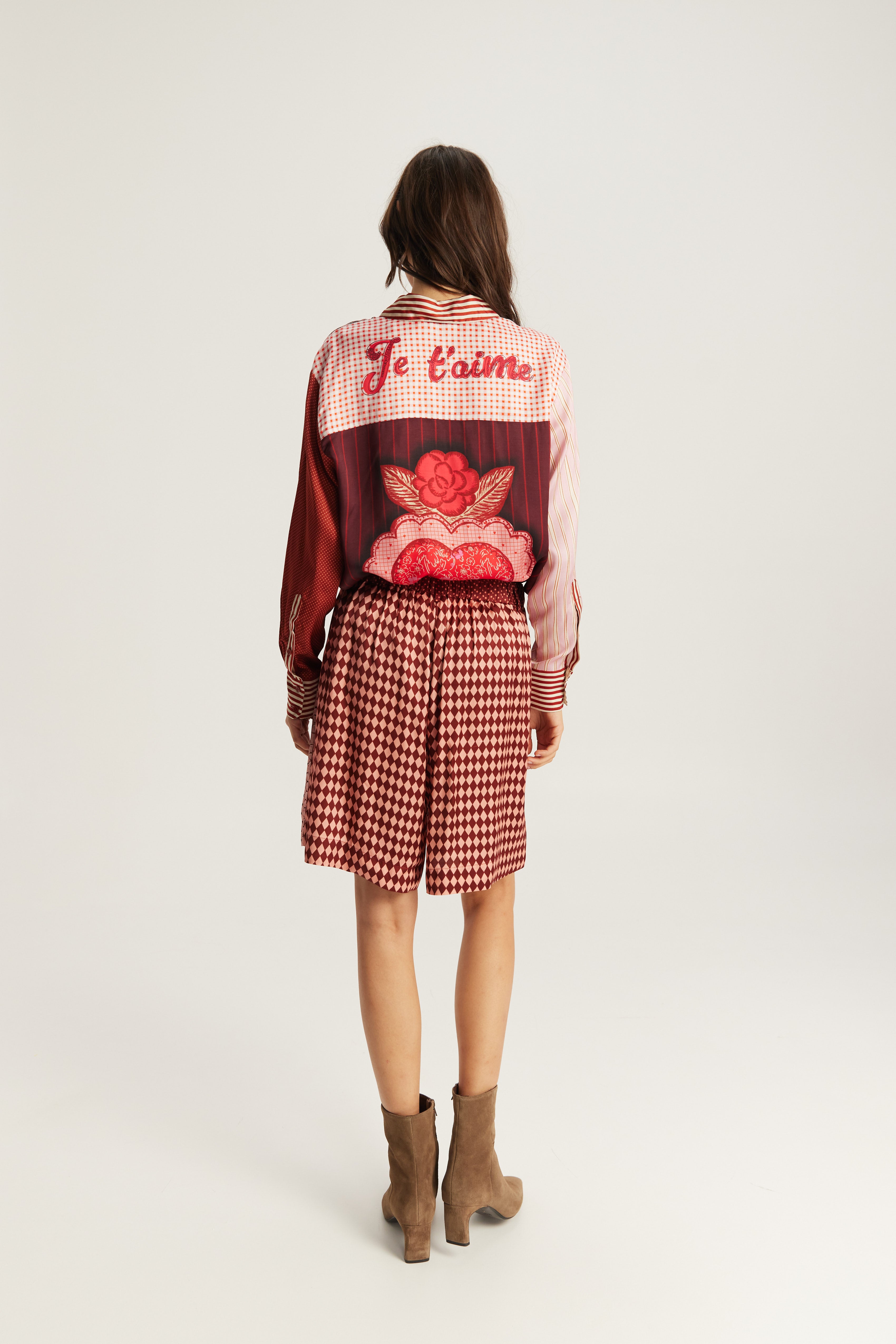 Me369 Isabel Printed Shirt in Red Aura