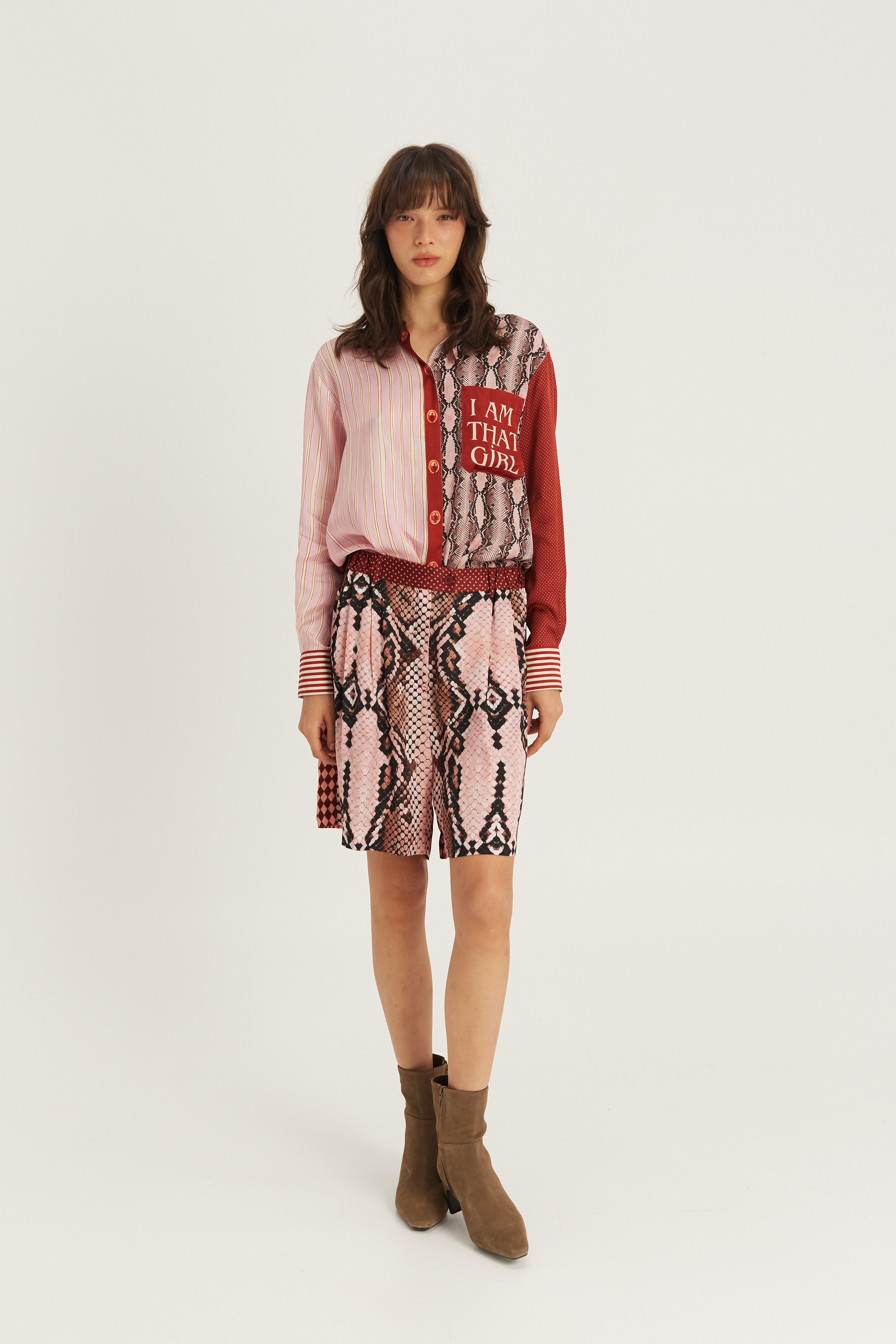 Me369 Isabel Printed Shirt in Red Aura
