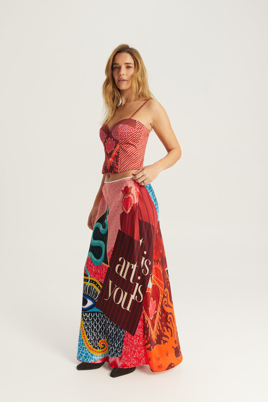 Me369 Blakely Slip Skirt in Red Aura