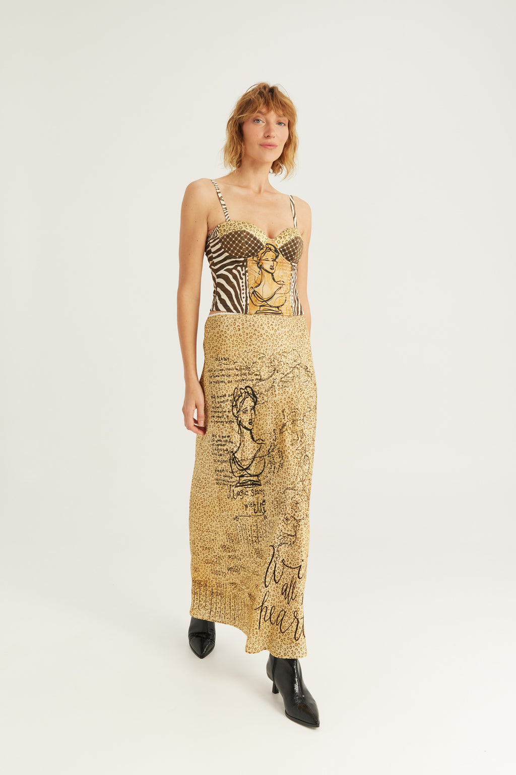 Me369 Blakely Slip Skirt in Noir Muse