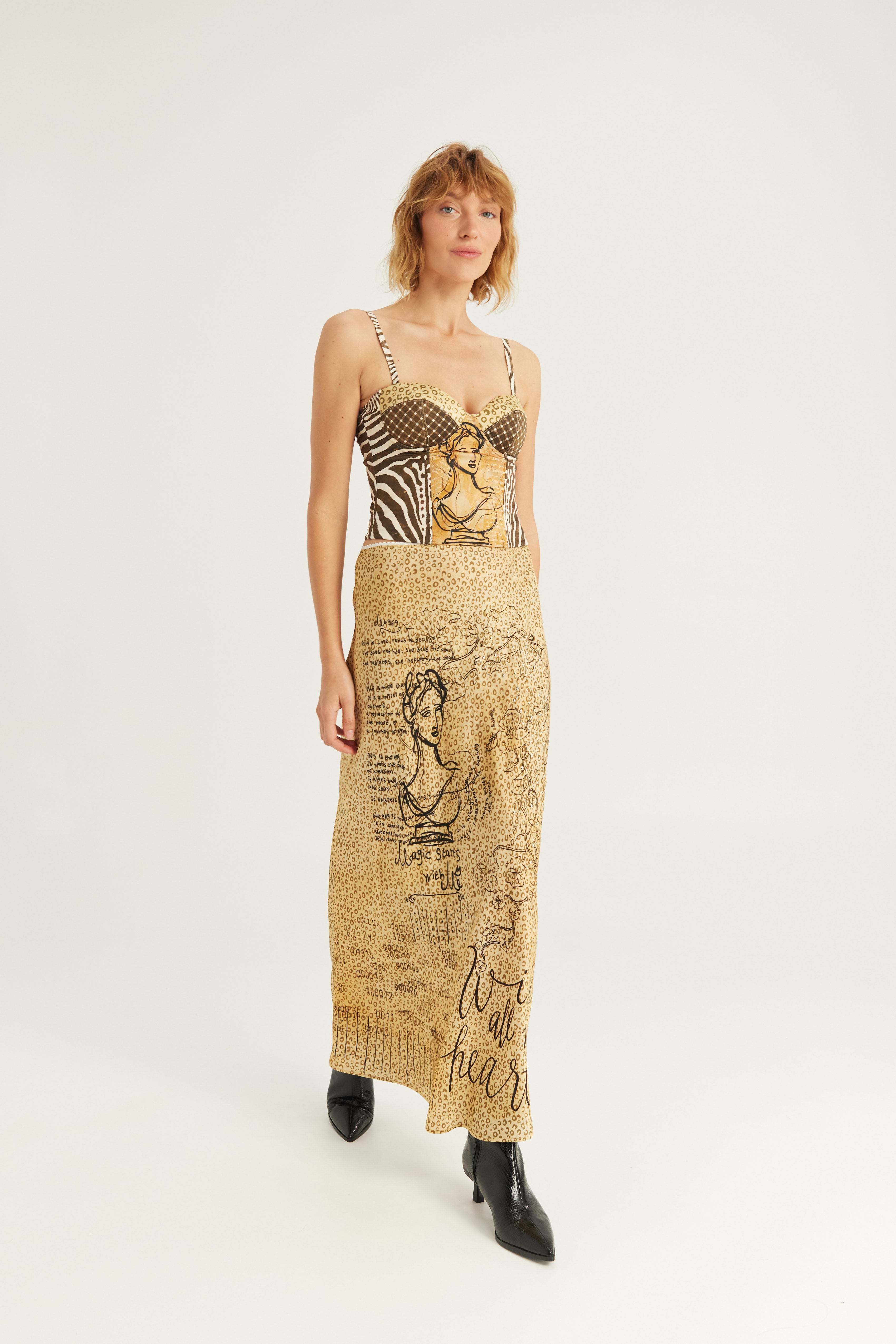 Me369 Blakely Slip Skirt in Noir Muse