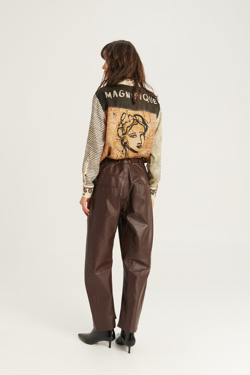 Me369 Isabel Printed Shirt in Noir Muse