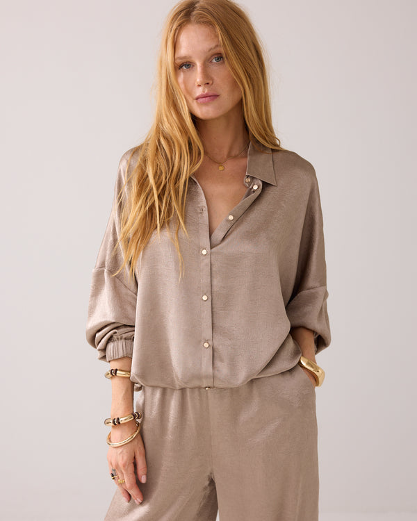 Summum Woman Blouse Crinkle Satin, Funghi, EvaLucia Boutique, Perth, Scotland