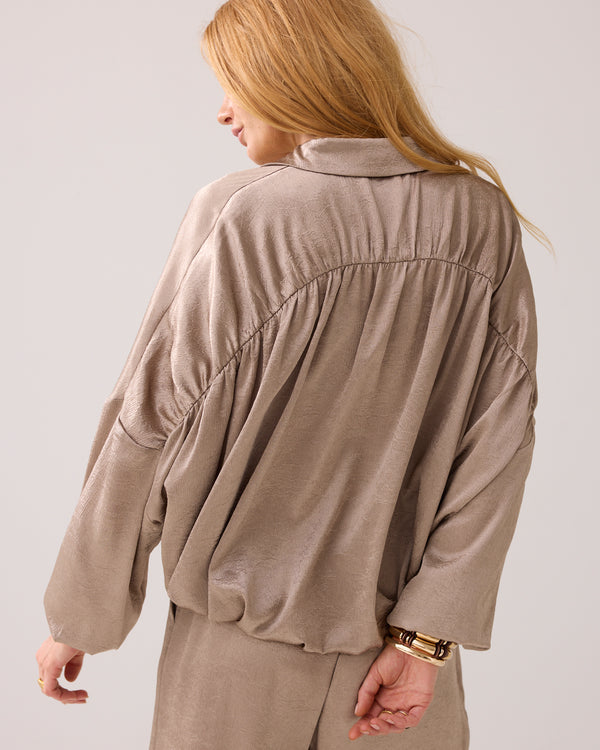 Summum Women Blouse Crinkle Satin in Funghi - 2s3145-12294