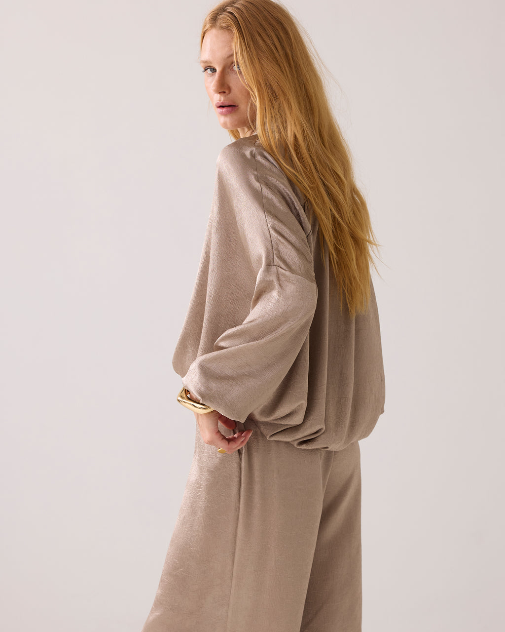 Summum Women Blouse Crinkle Satin in Funghi - 2s3145-12294