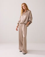 Summum Women Blouse Crinkle Satin in Funghi - 2s3145-12294