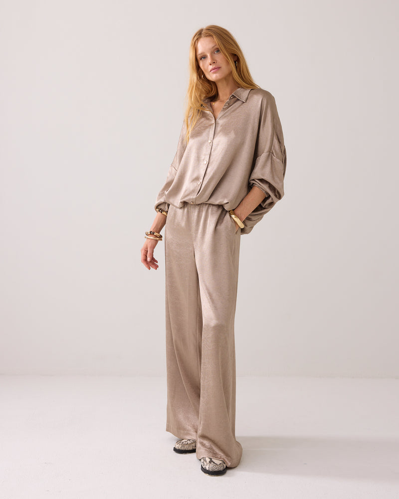 Summum Women Blouse Crinkle Satin in Funghi - 2s3145-12294