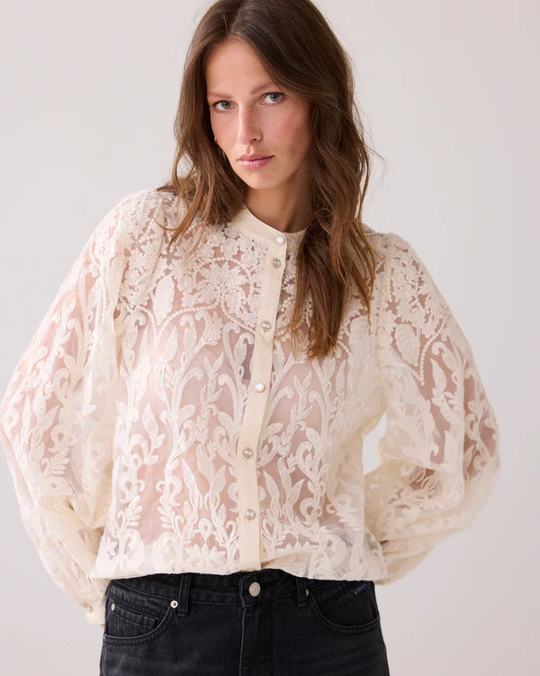 Summum Women Blouse Flowerlace in Ivory - 2s3191-12300