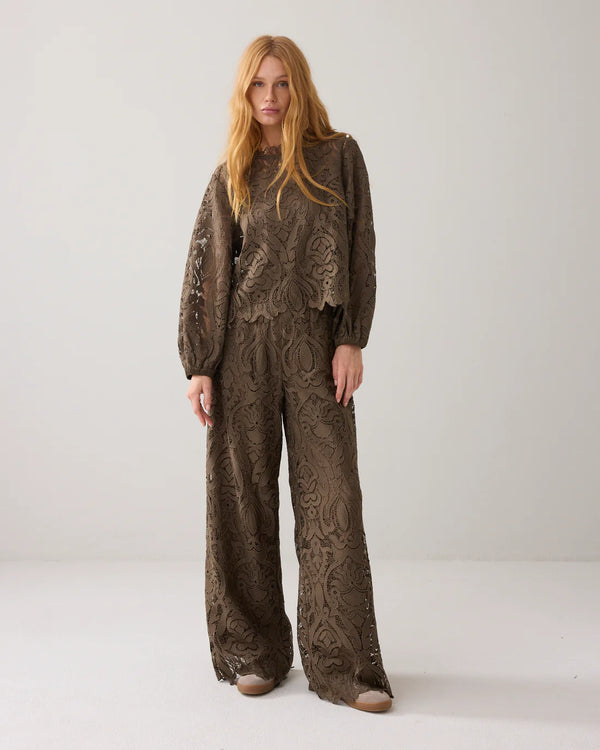 Summum Woman Blouse Lace in Dark Camo - 2s3220-12182