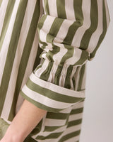 Summum Woman Printed Stripe Blouse in Combat Green 2s3260-12164