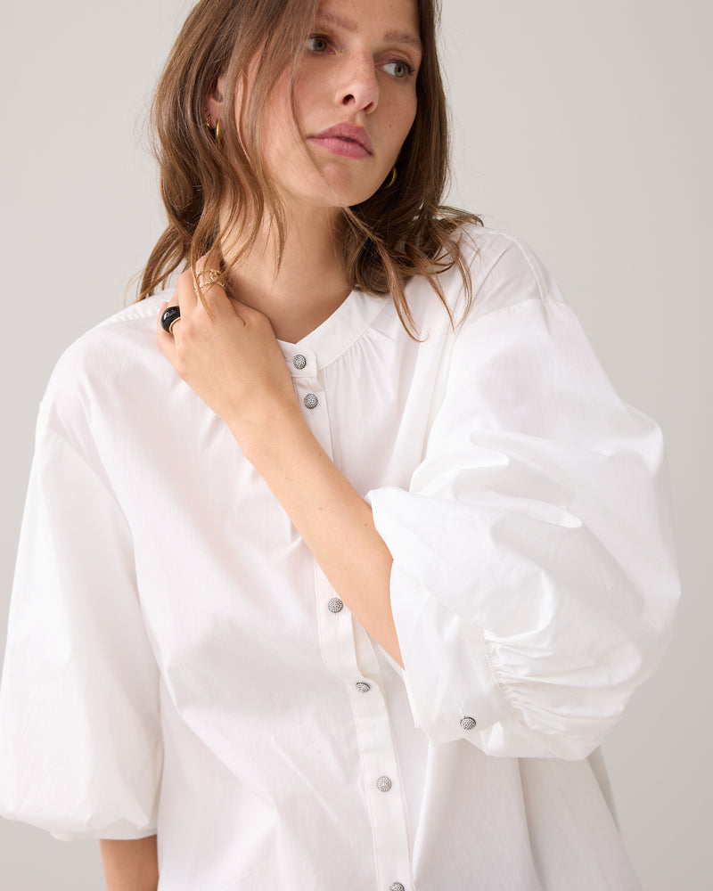 Summum Women Blouse Cotton Stretch in Off White - 2s3325-12310