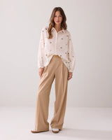 Summum Woman Blouse Scattered Embro in Ivory - 2s3328-12012
