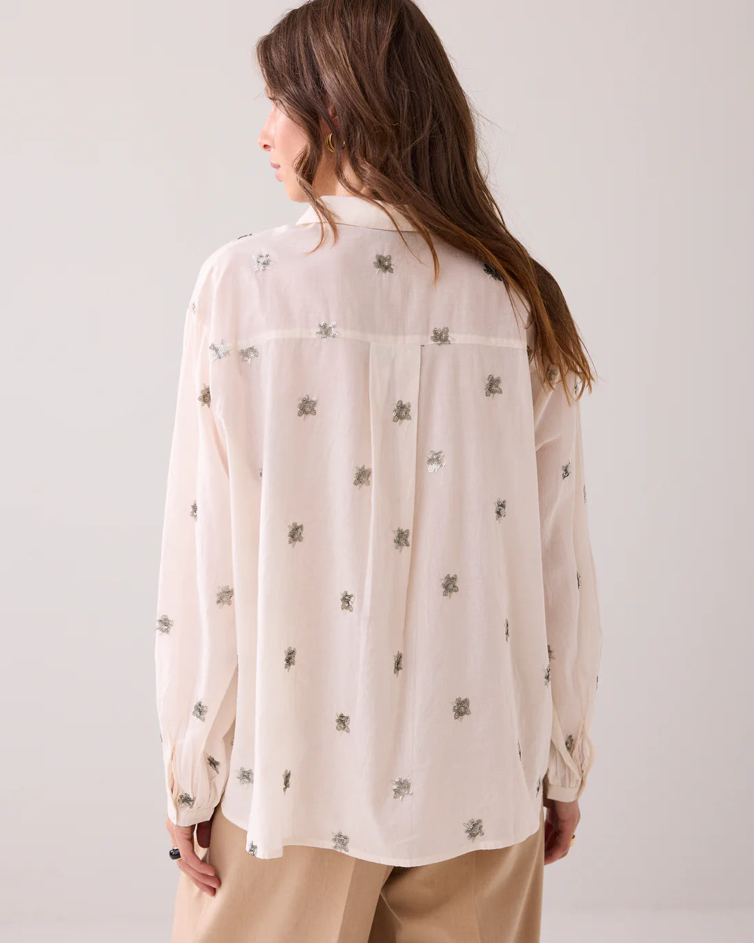 Summum Woman Blouse Scattered Embro in Ivory - 2s3328-12012