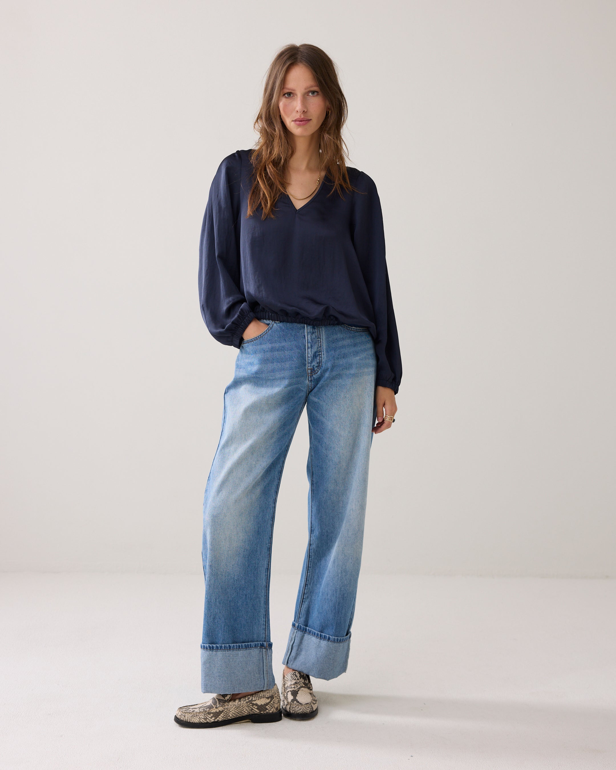 Summum Women Top Heavy Silky Touch in Midnight Blue - 2s3331-12084