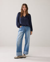 Summum Women Top Heavy Silky Touch in Midnight Blue - 2s3331-12084