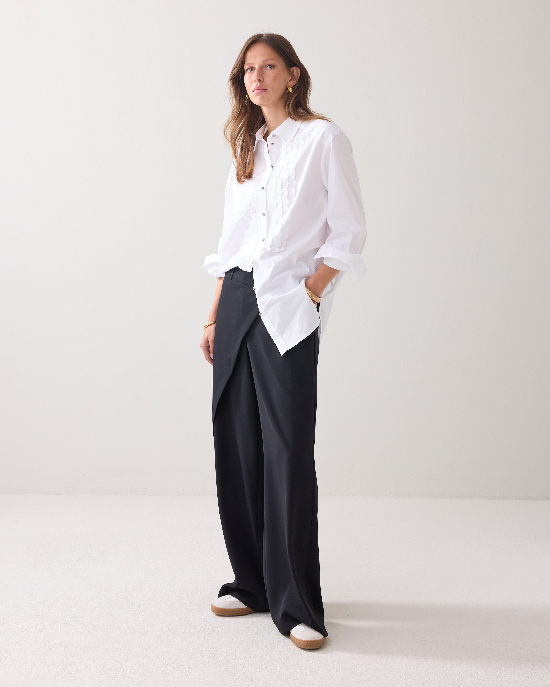 Summum Woman Blouse Party Poplin in White - 2s3372-12321