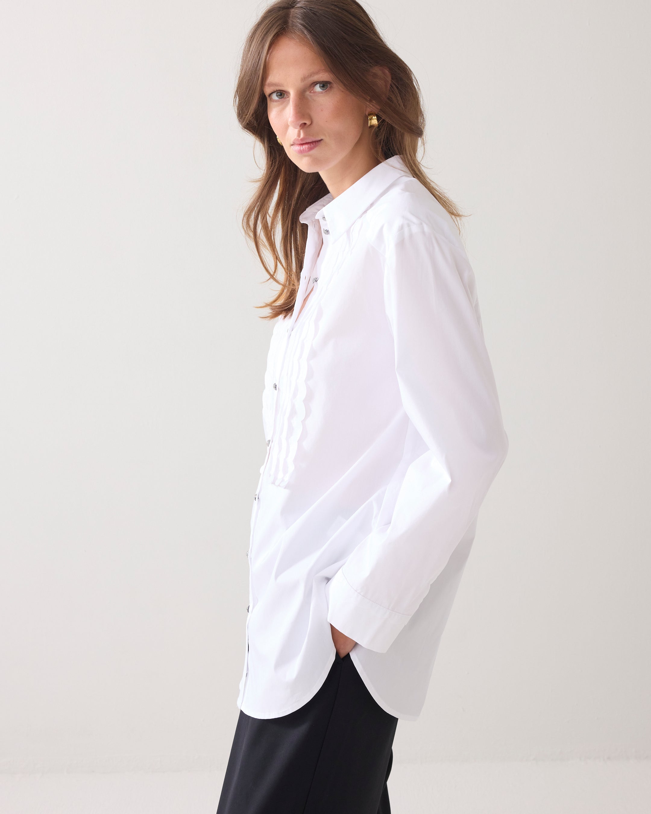 Summum Woman Blouse Party Poplin in White - 2s3372-12321