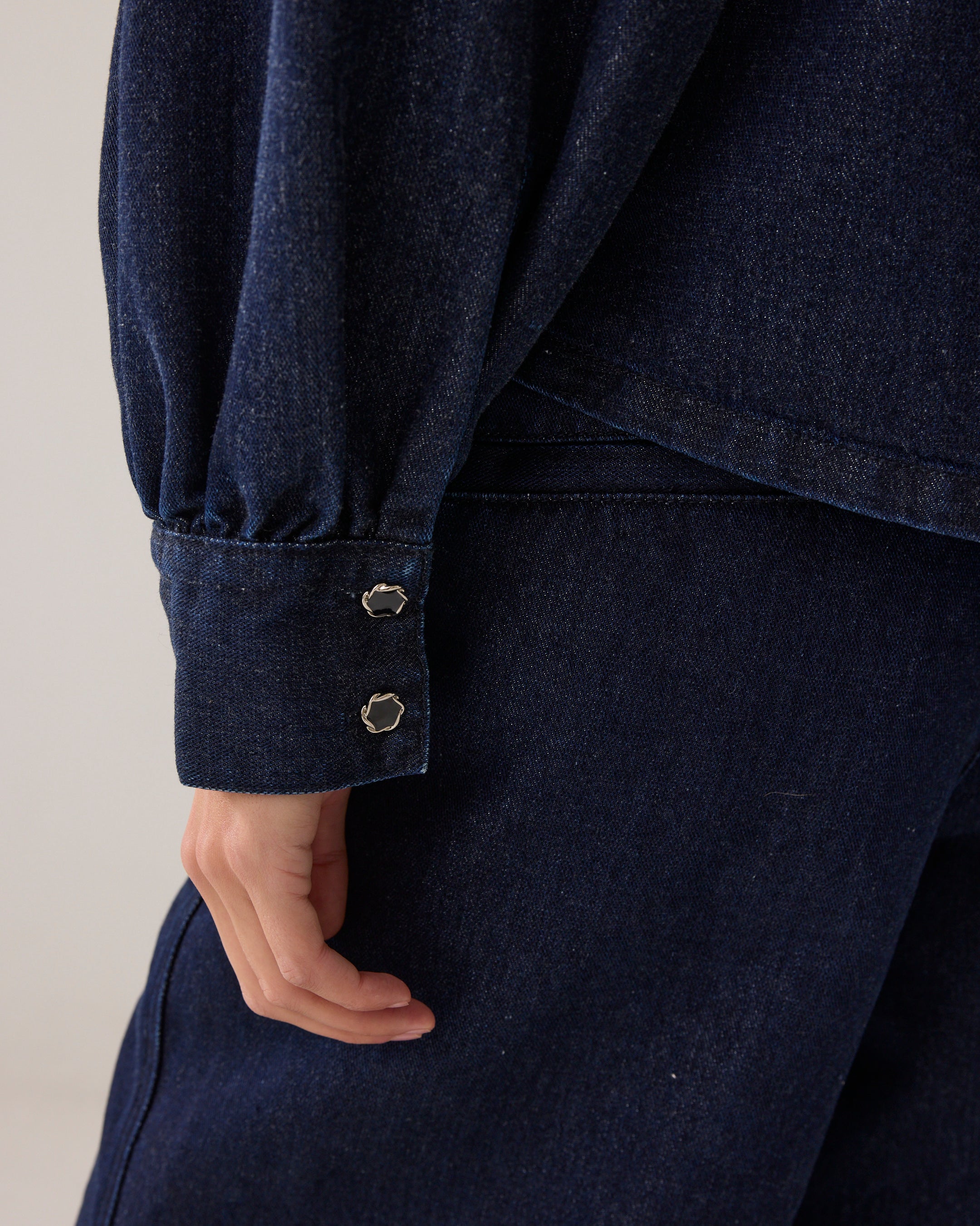 Summum Woman Blouse Cotton Lurex Denim in Night Blue Denim - 2s3381-5203