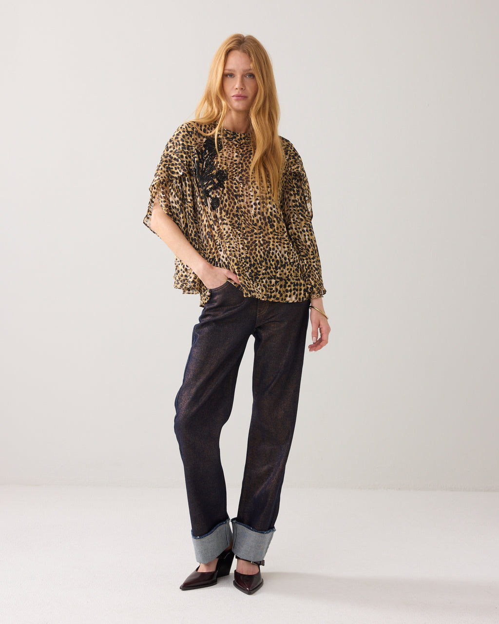 Summum Woman Animal Spotprint Top in Prosecco - 2s3387-12328