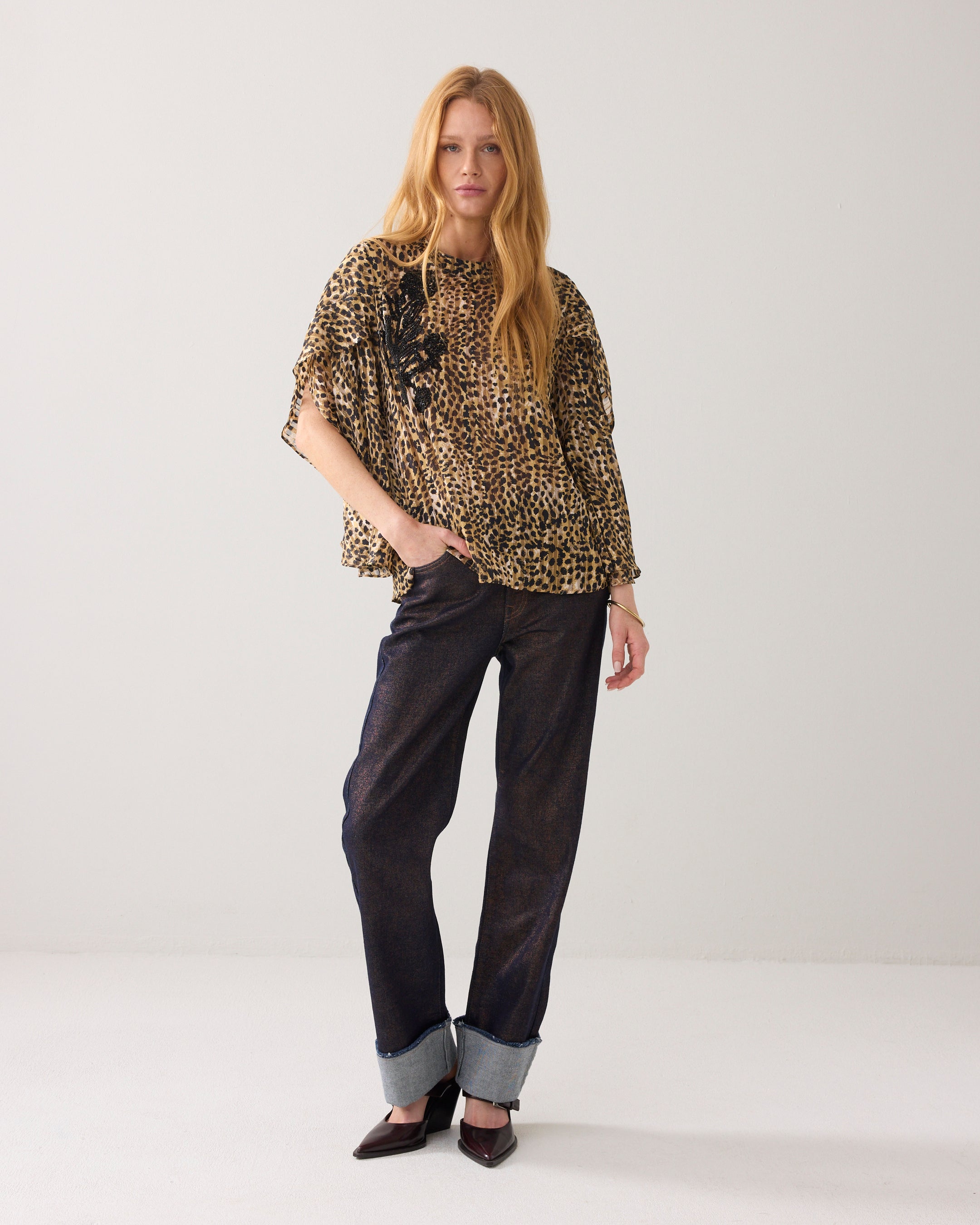 Summum Woman Animal Spotprint Top in Prosecco - 2s3387-12328