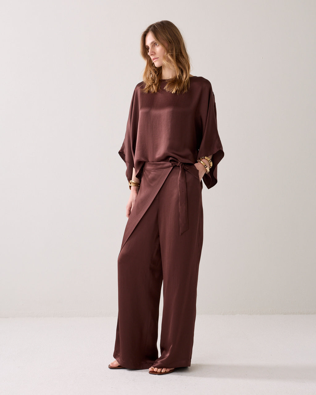 Summum Woman Top Heavy Silky Touch Top in Coffee - 2s3402-12084