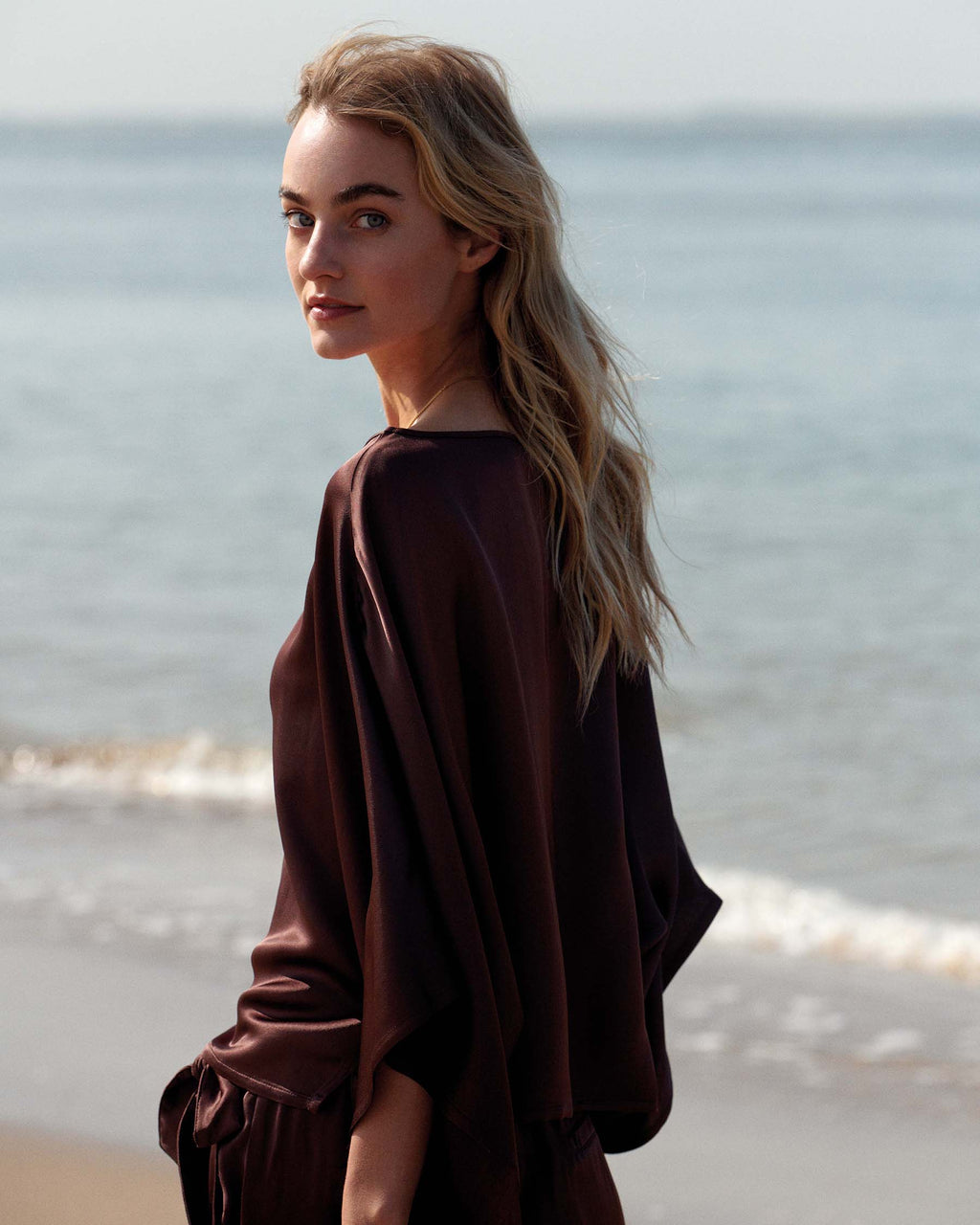 Summum Woman Top Heavy Silky Touch Top in Coffee - 2s3402-12084