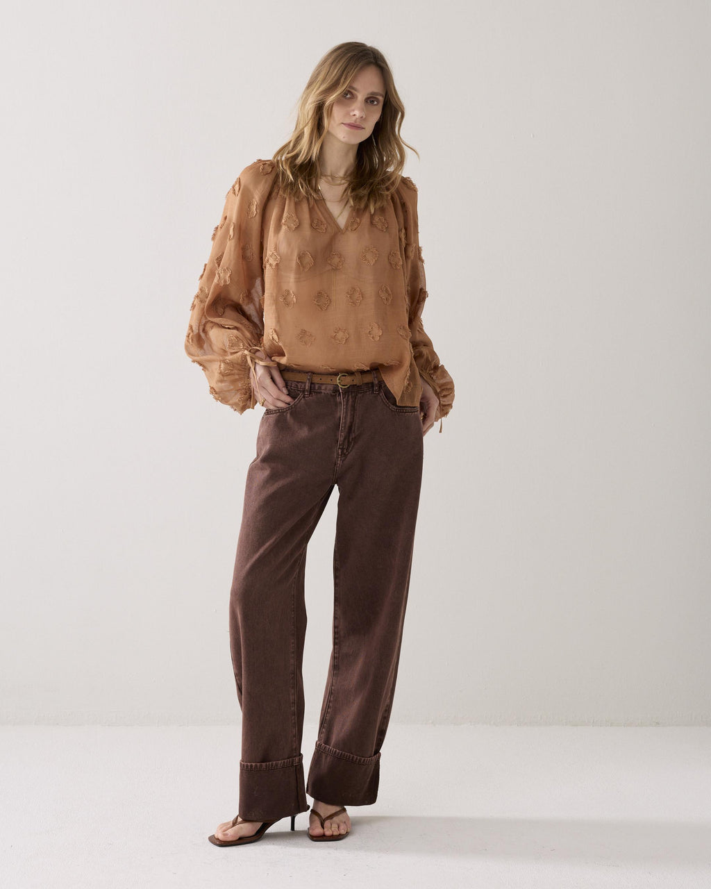 Summum Woman Top 3D Blouse in Cinnamon - 2S3408-12413
