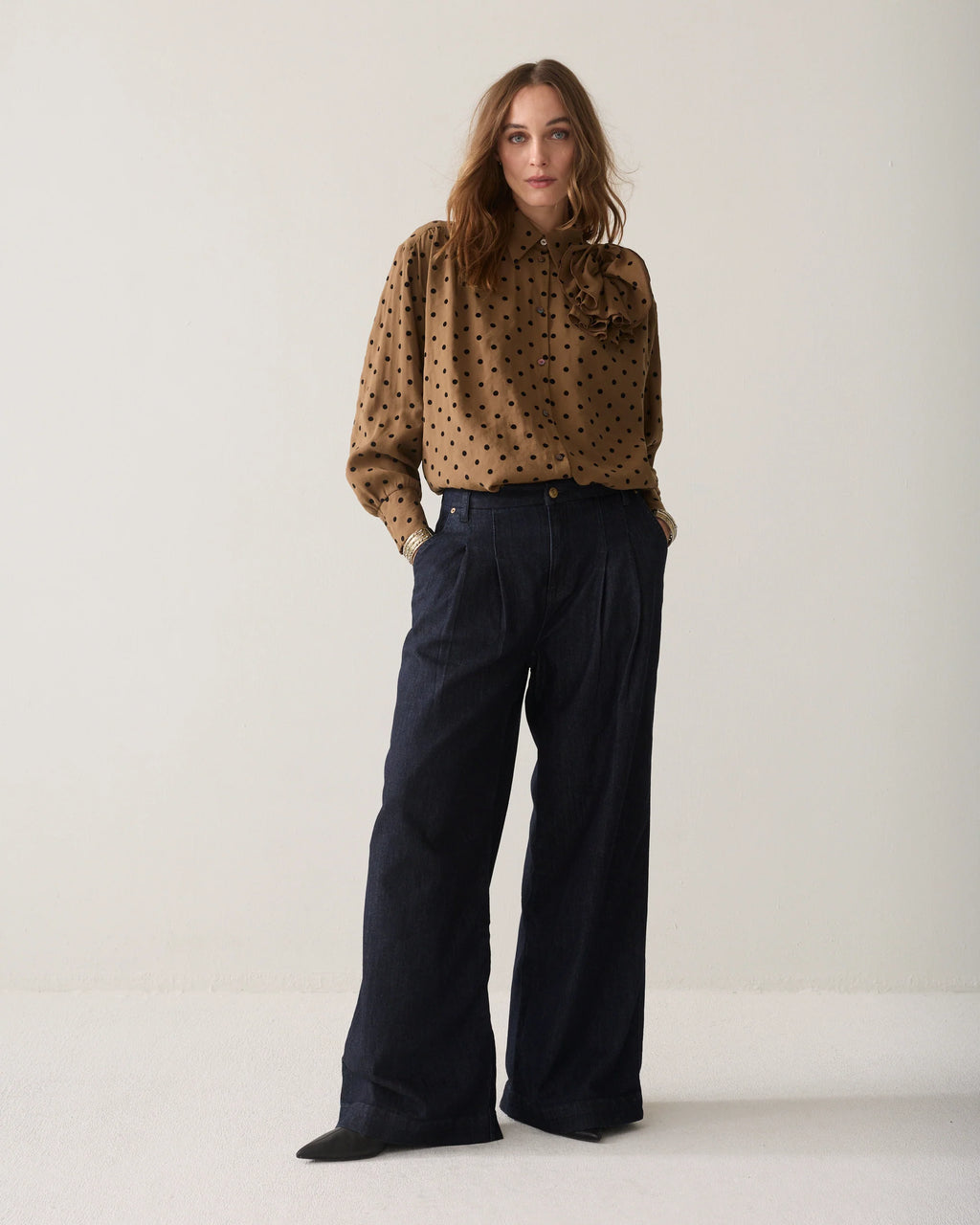 Summum Woman Blouse in Sepia Brown