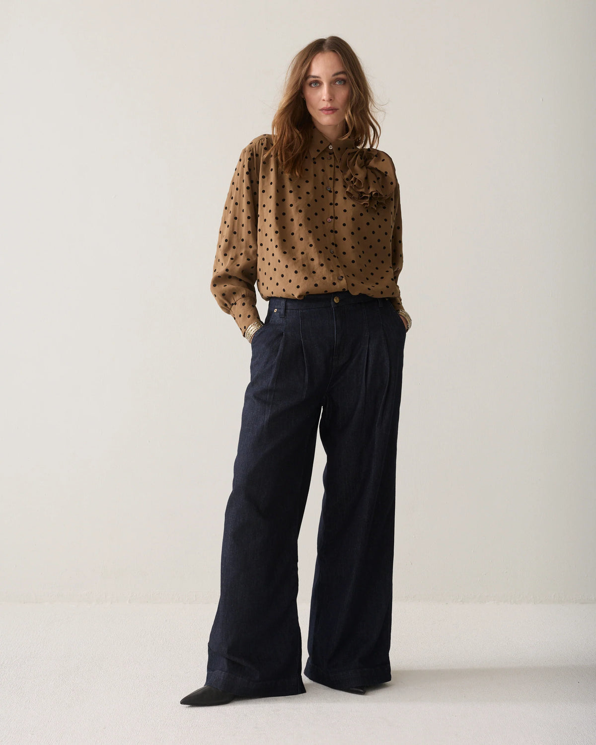 Summum Woman Blouse in Sepia Brown