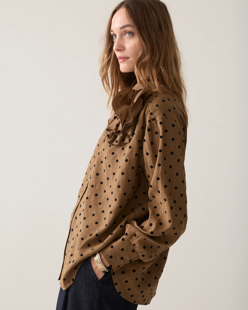 Summum Woman Blouse in Sepia Brown