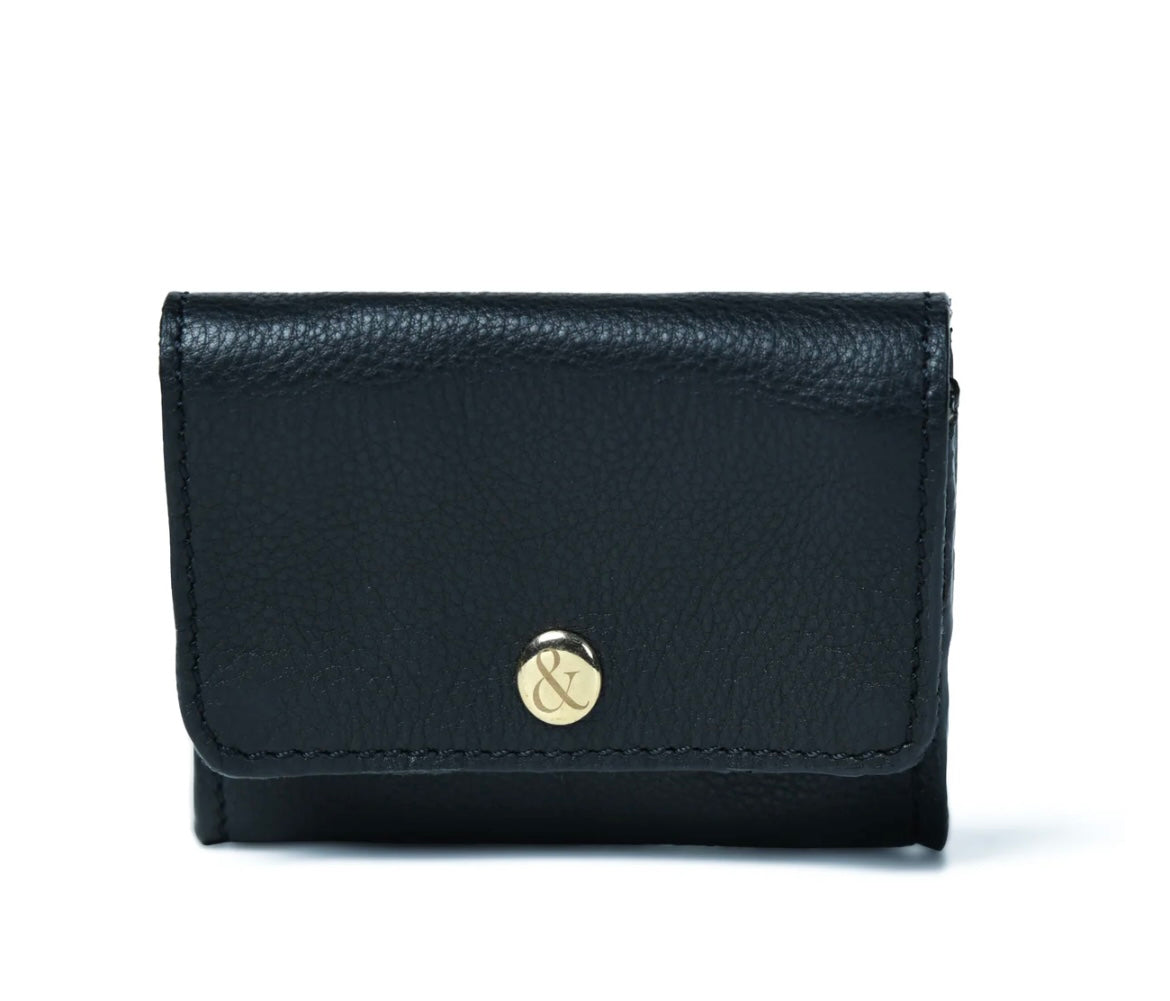 Bell & Fox-Amelie popper card holder purse with zip in black
