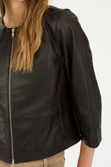 Pieszak Lanni Leather Jacket in Black Coffee - J235066
