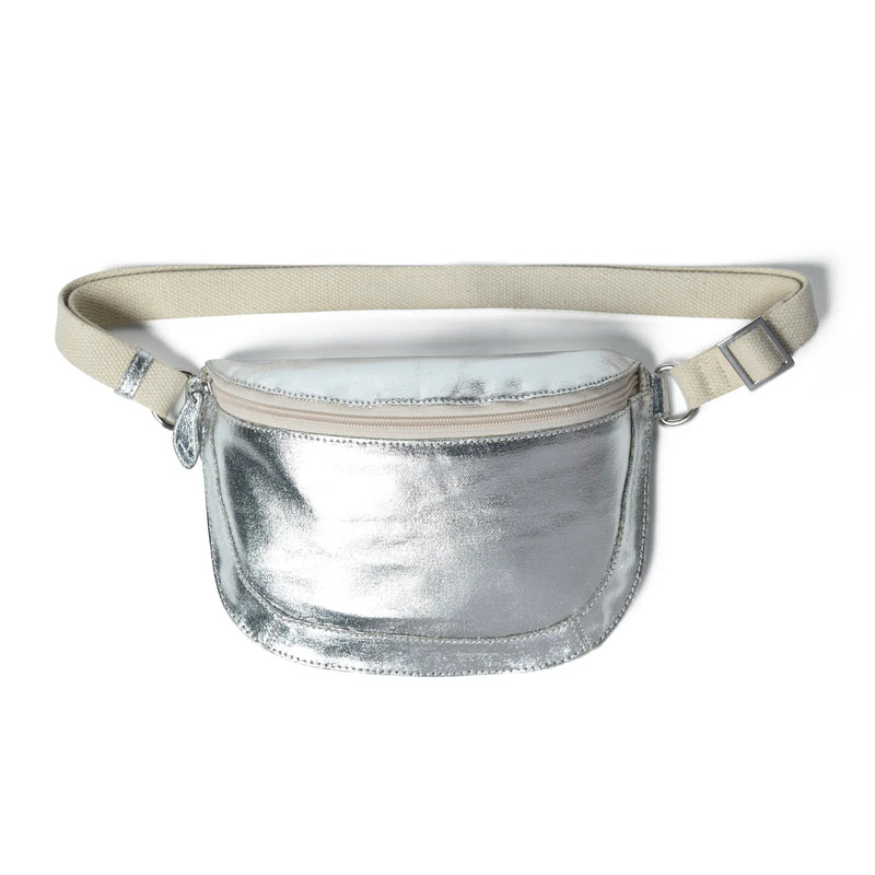 Bell & Fox Laine Cross Body Bag in Silver Foil Canvas