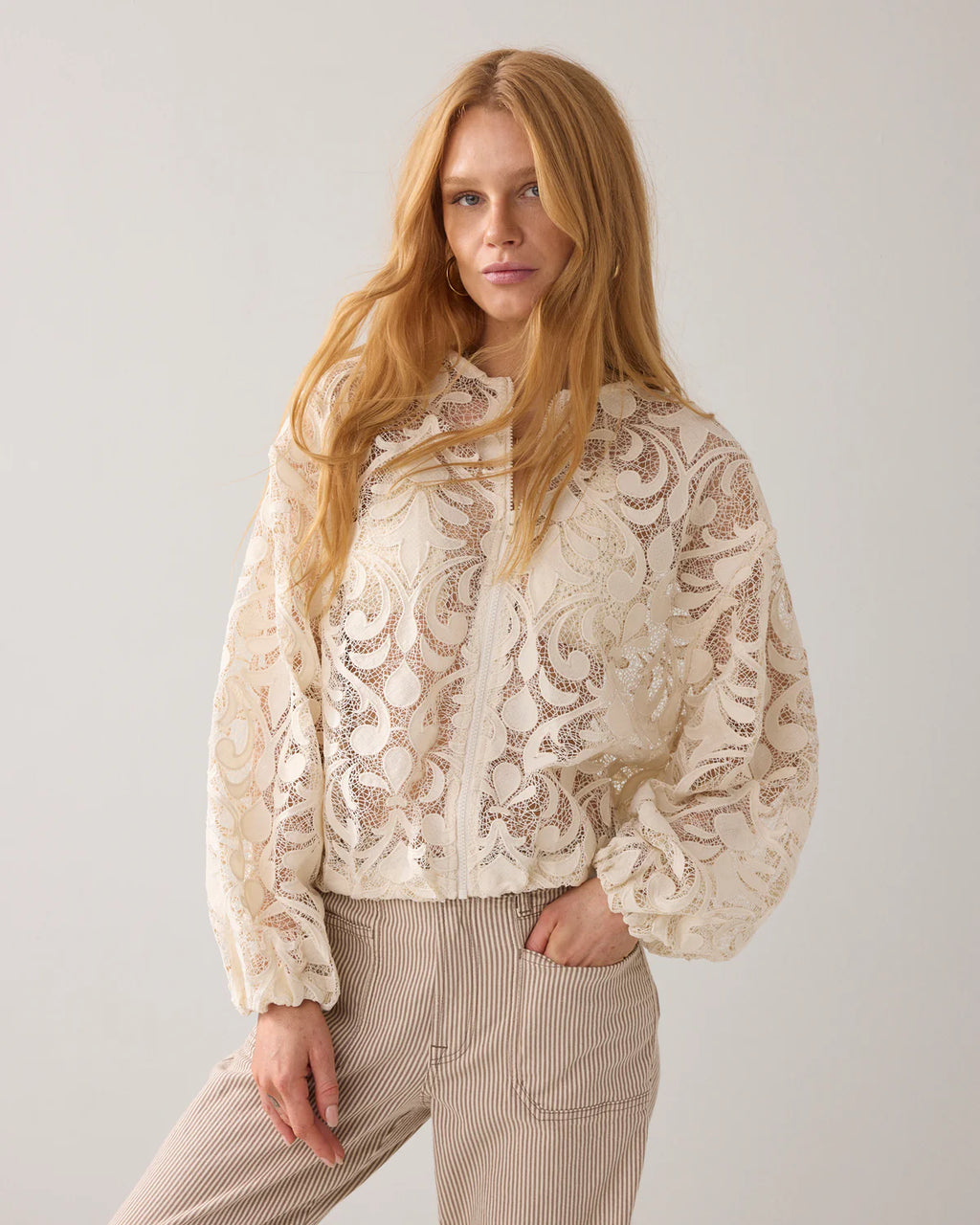 Summum Woman Ivory Lace Jacket - 1s1298-12182