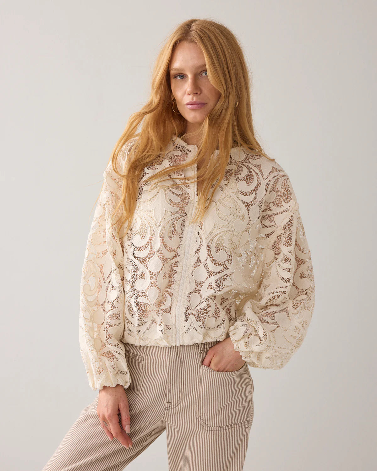 Summum Woman Ivory Lace Jacket - 1s1298-12182