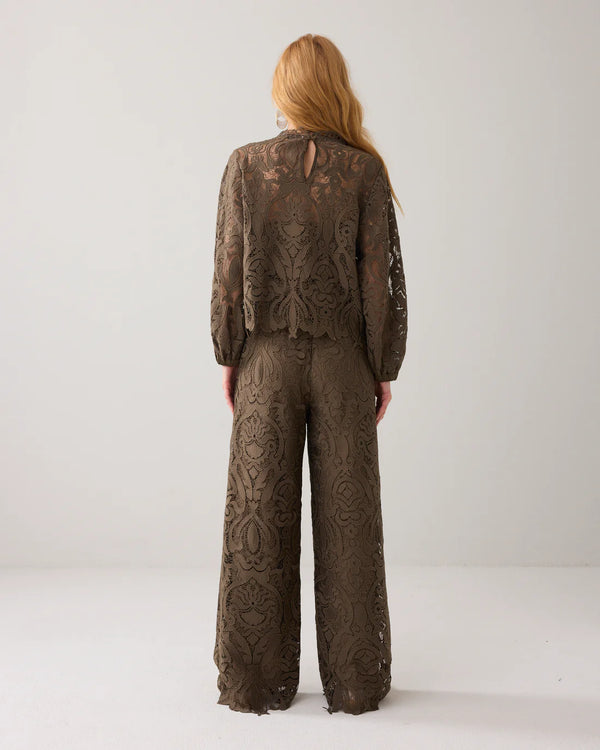 Summum Woman Lace Trousers in Dark Camo - 4s2734-12182