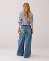 Summum Woman Wide Leg Jeans in Vintage Cotton Twill Denim - 4s2823-5169