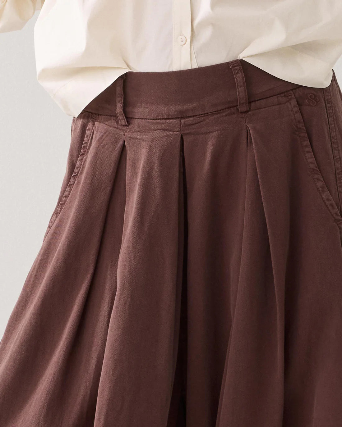 Summum Woman Lyocell Blend Culottes in Coffee - 4S2827-12305