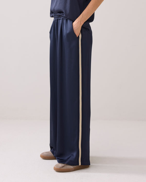 Summum Woman Heavy Silky Touch Trousers in Midnight Blue, Navy, EvaLucia Boutique, Perth, Scotland