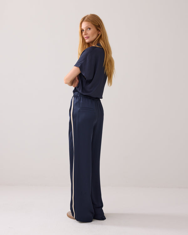 Summum Women Trousers Heavy Silk Touch in Midnight Blue - 4s2866-12084