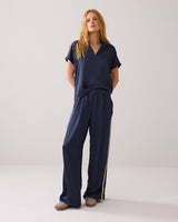 Summum Women Trousers Heavy Silk Touch in Midnight Blue - 4s2866-12084