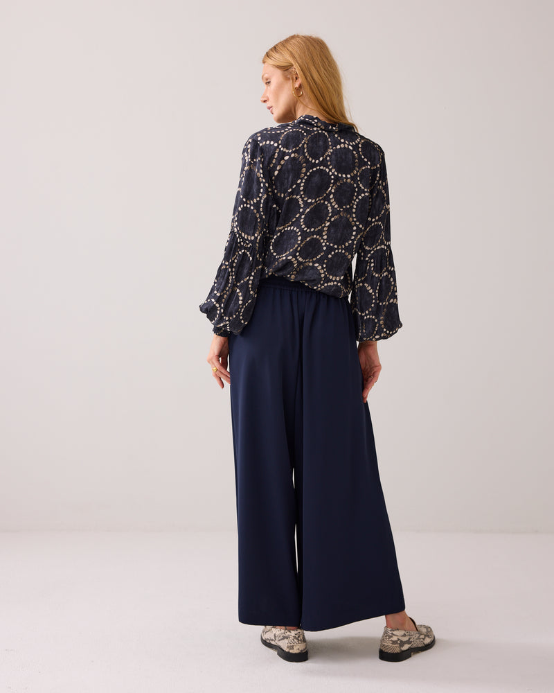 Summum Women Culotte Wide Fluid in Midnight Blue - 4s2866-11851